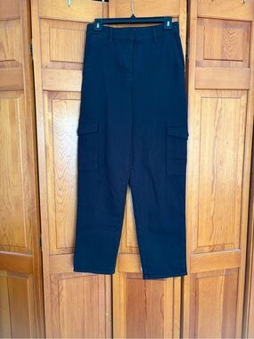 Wilfred Free Black Cargo Trousers with Side Pockets